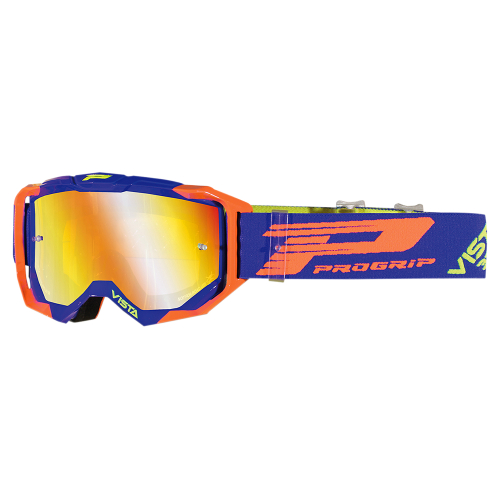 Pro Grip - Pro Grip 3303 Vista Goggles - PZ3303BAFL - Blue/Fluorescent Orange / Mirrored Lens - OSFA