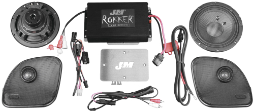 J&M - J&M Rokker Stage 5 350W 2-Speaker Audio/Install Kit - XXRK-350SP2-15RG-ST4