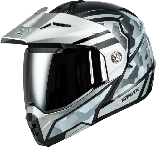 G-Max - G-Max MD-74 Striker Helmet - M17411078 - Silver/Blue Metallic - 2XL