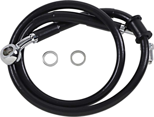 Drag Specialties - Drag Specialties Extended Stainless Steel Front Brake Line Kit - Black Vinyl Coated - 28-3/4in. - 1741-5795