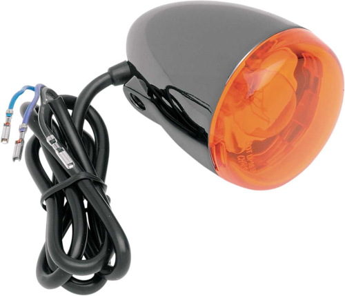 Chris Products - Chris Products Duece-Style Turn Signal Lamps - Front - Dual Filament - Amber Lens - Black - 8500A-BN