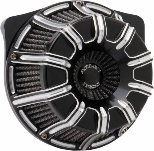 Arlen Ness - Arlen Ness Inverted Series 10-Guage Air Cleaner Kit - Black Anodized - 18-941