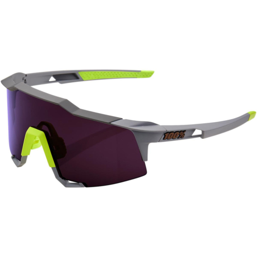 100% - 100% Speedcraft Sunglasses - 61001-053-78 - Gray/Neon Yellow