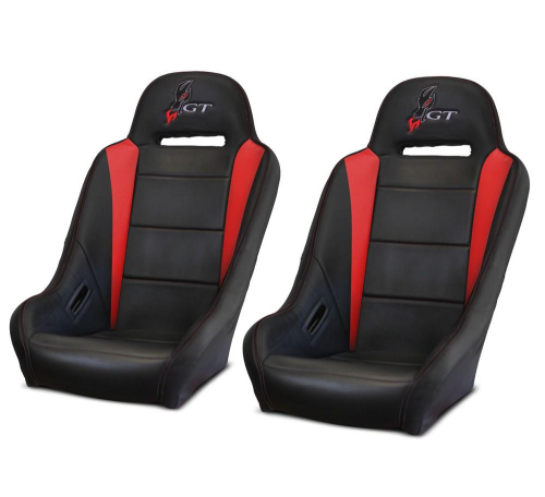 Dragonfire Racing - Dragonfire Racing HighBack GT Seats (Pair) - Black/Red - 15-1158