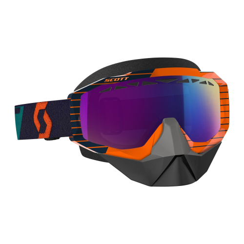 Scott USA - Scott USA Hustle Snowcross Goggles - 262582-1415315 - Orange/Blue / Amp Teal Chrome Lens - OSFM