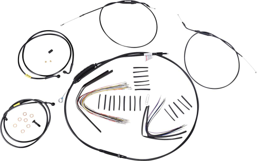 Burly Brand - Burly Brand Extended Cable/Brake Line Kit for 16in. Ape Handlebars - Black - B30-1199