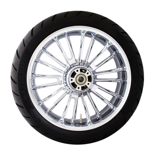 Coastal Moto - Coastal Moto Precision Cast Atlantic 3D Rear Wheel with Tire - 18x5.5 - Chrome - METATL185CH-ABS