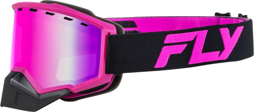 Fly Racing - Fly Racing Focus Snow Youth Goggles - FLB-24FY1 - Black/Pink/Pink Mirror/Rose Lens - OSFM