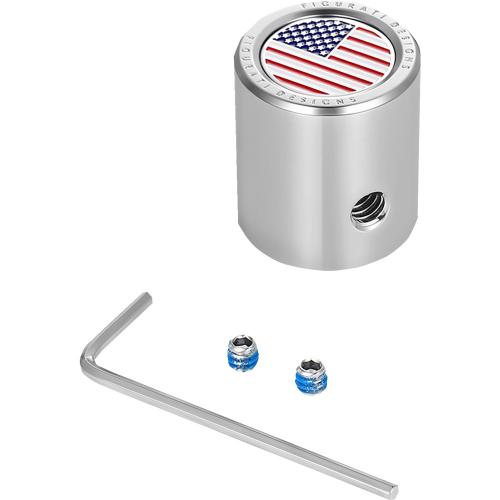 Figurati Designs - Figurati Designs Heel-Toe Shifter Cover - Stainless Steel with American Flag Skull - FD20-HTSC-SS