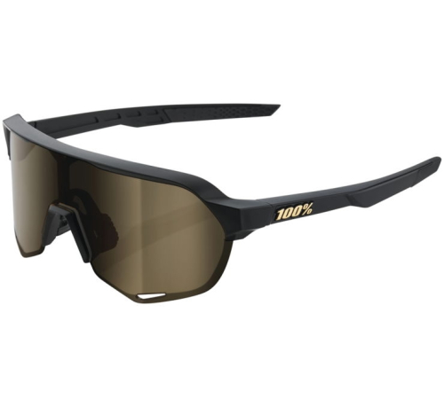 100% - 100% S2 Sunglasses - 60006-00003 - Matte Black / Soft Gold Mirror Lens - OSFM