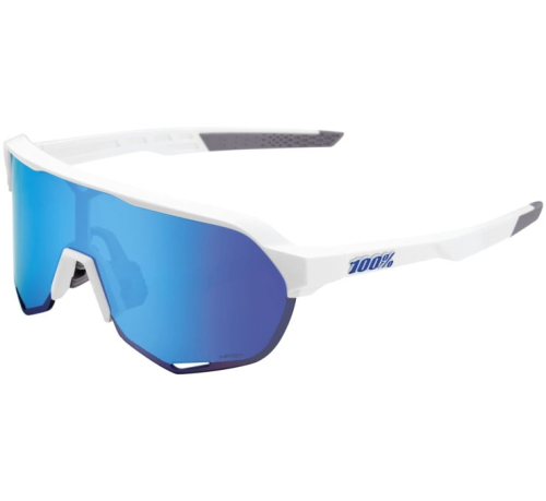 100% - 100% S2 Sunglasses - 60006-00006 - Matte White / Blue Lens - OSFM
