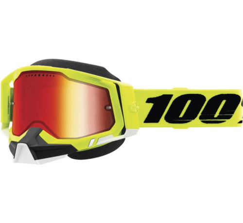 100% - 100% Racecraft 2 Snow Goggles - 50012-00004 - Yellow / Red Mirror Lens - OSFM