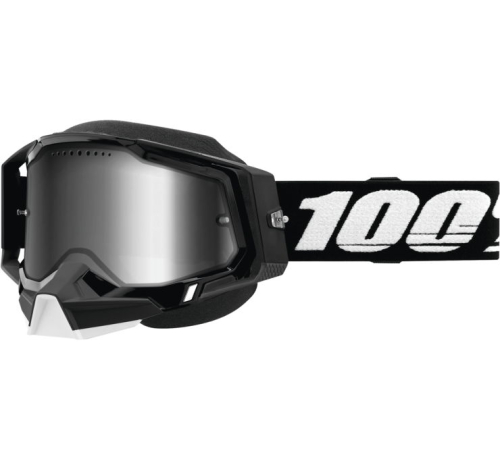 100% - 100% Racecraft 2 Snow Goggles - 50012-00001 - Black / Silver Mirror Lens - OSFM