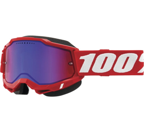100% - 100% Accuri 2 Snow Goggles - 50022-00005 - Red / Red/Blue Mirror Lens - OSFM