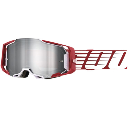 100% - 100% Armega Oversized Deep Red Goggles - 50005-00009 - Oversized Deep Red / Flash Silver Lens - OSFM