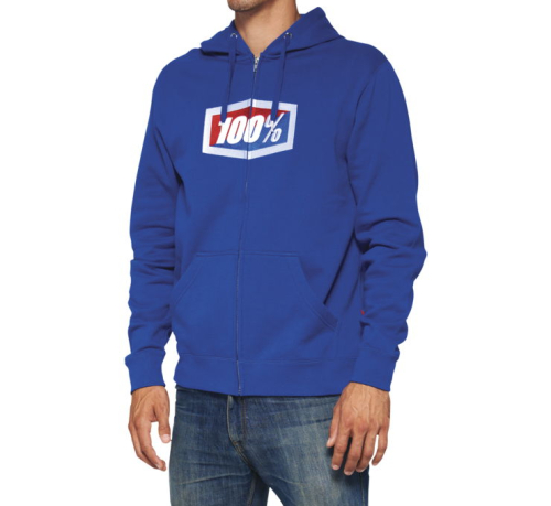 100% - 100% Official Zip Hoody - 20032-00021 - Royal - Medium