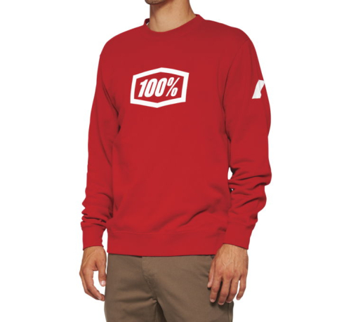 100% - 100% Icon Crewneck Sweatshirt - 20026-00012 - Deep Red - Large