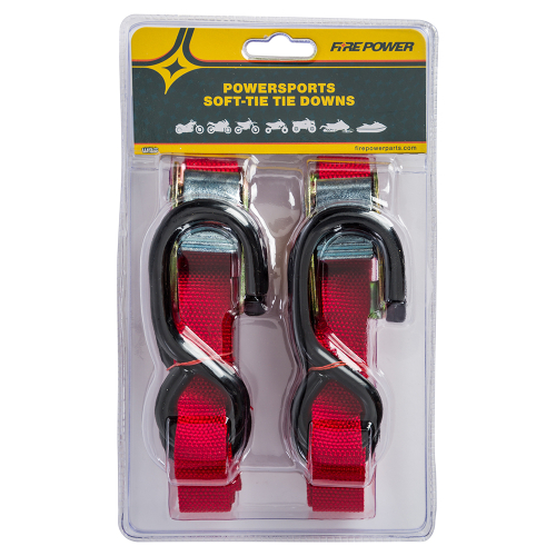 Fire Power - Fire Power 1in. Economy Tie-Downs with Soft Tye - Red - 21261 SOFT