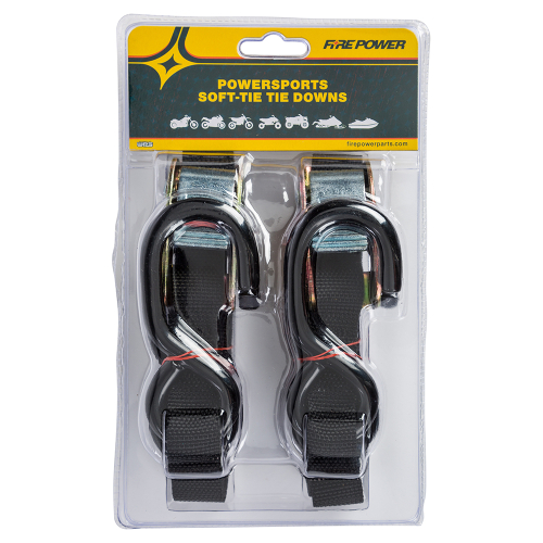 Fire Power - Fire Power 1in. Economy Tie-Downs with Soft Tye - Black - 21262 SOFT