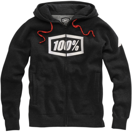 100% - 100% Syndicate Fleece Zip-Up Hoodie - 36017-181-12 - Black/Heather - Large