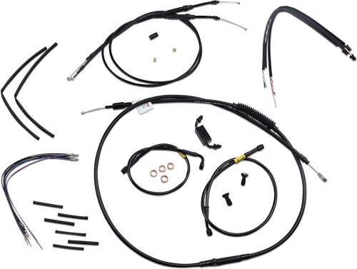 Burly Brand - Burly Brand Extended Cable/Brake Line Kit for 12in. Gorilla Handleblars - Black - B30-1214