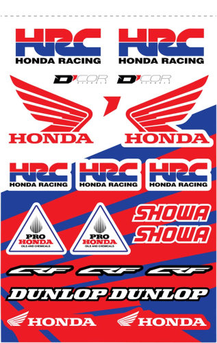 DCOR - DCOR Universal Decal Sheet - Honda HRC - 12mll. - 40-10-116