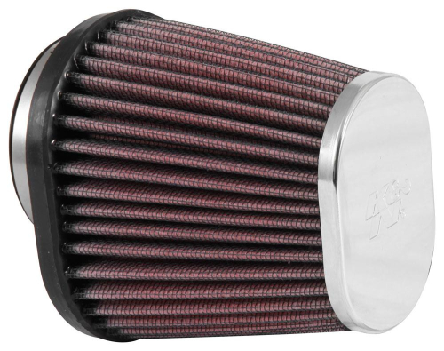 K&N Engineering - K&N Engineering Universal Oval Air Filter - Chrome End Cap - RC-2890