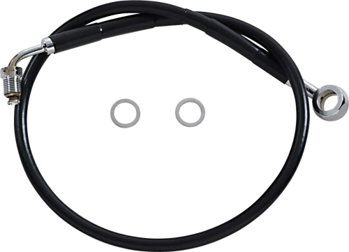 Drag Specialties - Drag Specialties Extended Stainless Steel Front Brake Line Kit - Black Vinyl Coated - 25-1/2in. - 1741-5832