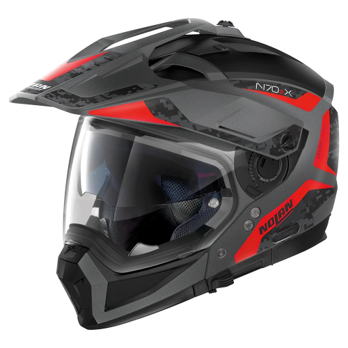 Nolan - Nolan N70-2 X On-Off Crossover Torpedo N-Com Helmet - N7X5275470422 - Flat Gray/Red - Medium