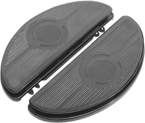 Drag Specialties - Drag Specialties Half-Moon Floorboards with Vibration Inserts - Black - 17-0418NB