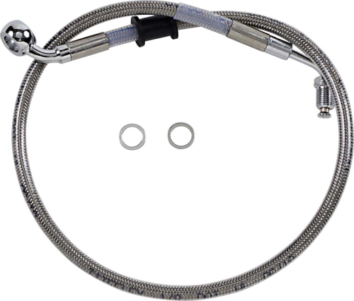 Drag Specialties - Drag Specialties Extended Stainless Steel Front Brake Line Kit - Clear Coated - 25-1/4in. - 1741-5813