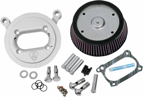 Arlen Ness - Arlen Ness Big Sucker Stage I Air Filter Kit - Plain Backing Plate - Red Filter - 18-498