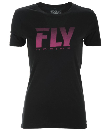 Fly Racing - Fly Racing Logo Fade Womens T-Shirt  - 356-0420S - Black - Small