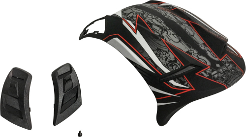 G-Max - G-Max Top Vent for GM69 Helmet - Flat Black/Red - G069019
