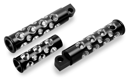 Battistinis Custom Cycles - Battistinis Custom Cycles Billet Footpegs - Round Hole - Black - 07-480
