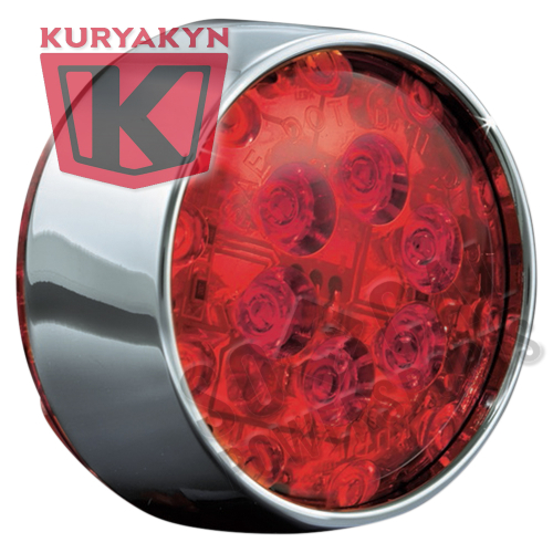 Kuryakyn - Kuryakyn LED Rear Turn Signal Inserts - Bullet Style - Chrome Bezel/Red Lens - 5446