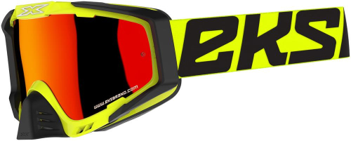 EKS Brand - EKS Brand S Outrigger Goggles - 067-50190 - Flo Safety Yellow/Black/Red Mirror Lens