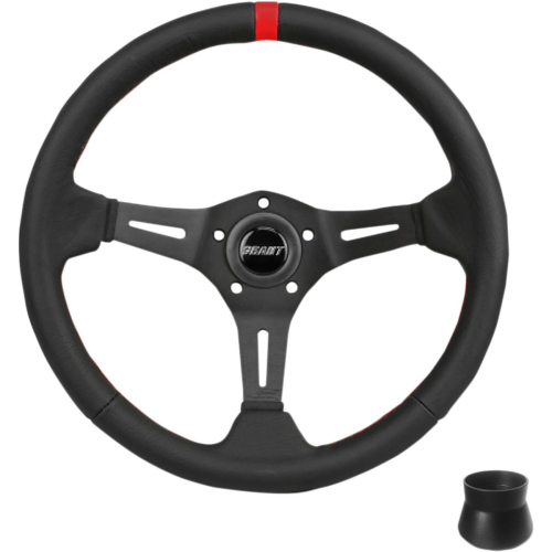 Grant - Grant Standard Mount Steering Wheel Kit - Black Leather with Red Center Marker - 69270