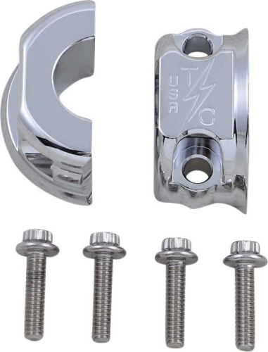 Thrashin Supply Company - Thrashin Supply Company Brake/Clutch Perch Clamps - Chrome - TSC-2703-3