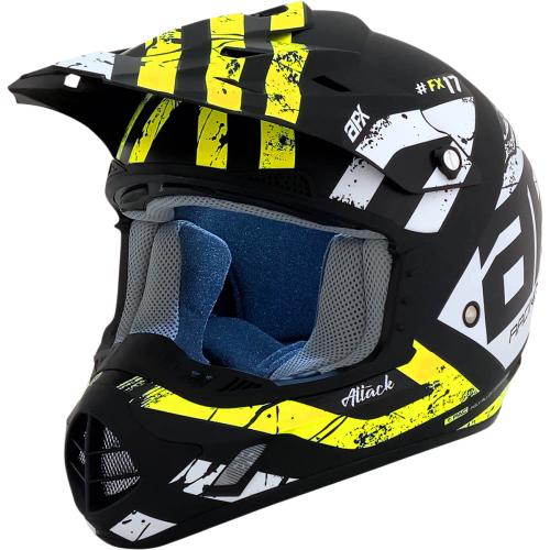 AFX - AFX FX-17Y Attack Youth Helmet - 0111-1415 - Matte Black/Hi-Viz Yellow - Medium