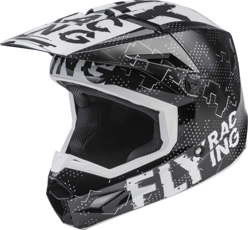Fly Racing - Fly Racing Kinetic Scan Youth Helmet - F73-3491YL - Black/White - Large