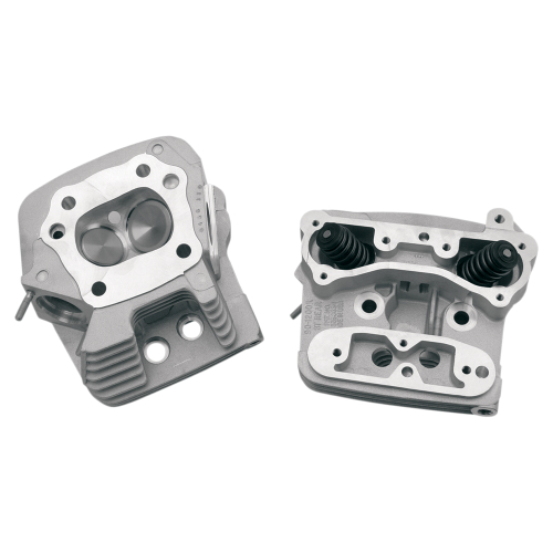 S&S Cycle - S&S Cycle Cylinder Heads for EVO Motors with Stock-Style Pistons - Silver Powder-Coat - 106-3466