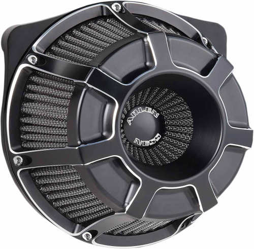 Arlen Ness - Arlen Ness Inverted Series Air Cleaner Kit - Bevelled - Black - 18-933