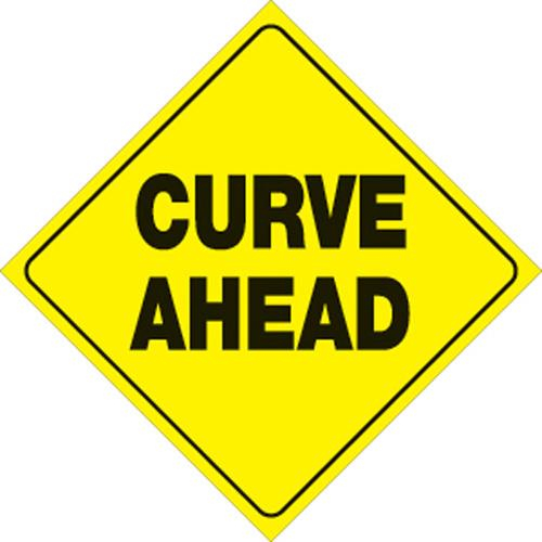 Voss - Voss 12x12in. Reflective Trail Sign - Curve Ahead (Yellow/Black) - 471 CA YR