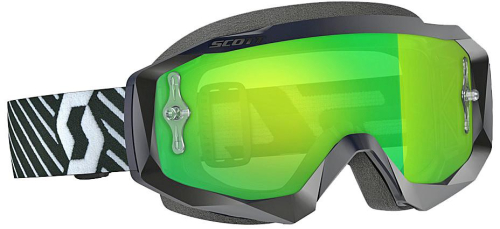 Scott USA - Scott USA Hustle X Goggles - 268183-1007279 - Black/White / Green Chrome Works Lens - OSFM