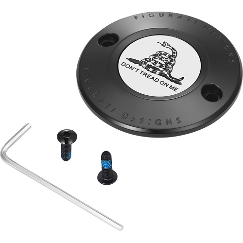 Figurati Designs - Figurati Designs Timing Cover - Black with Dont Tread On Me - 2 Hole - FD40-TC-2H-BLK