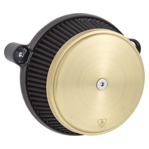 Arlen Ness - Arlen Ness Big Sucker Stage I Air Filter Kit - Brass Smooth - Red Filter - 18-395