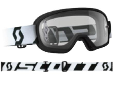Scott USA - Scott USA Buzz MX Pro Youth Goggles - 262602-1007113 - Black/White / Clear Works Lens - OSFM