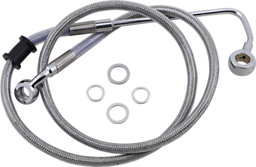 Drag Specialties - Drag Specialties Extended Stainless Steel Front Brake Line Kit - Clear Coated - 36 3/4in. - 1741-5779
