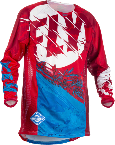 Fly Racing - Fly Racing Kinetic Outlaw Youth Jersey - 371-522YL - Red/Blue - Large